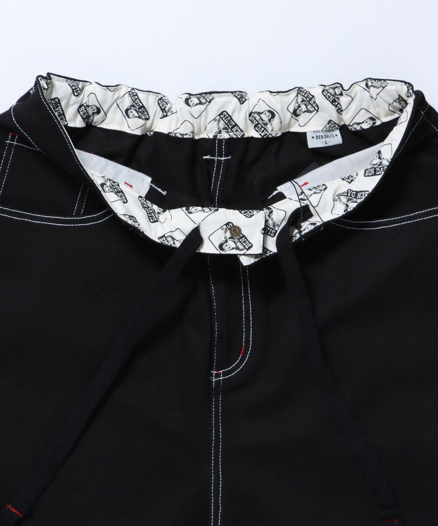 EMBRO PAINTER PANTS / 配色 刺繍 ストレート ワイドシルエット ワーク ブラック