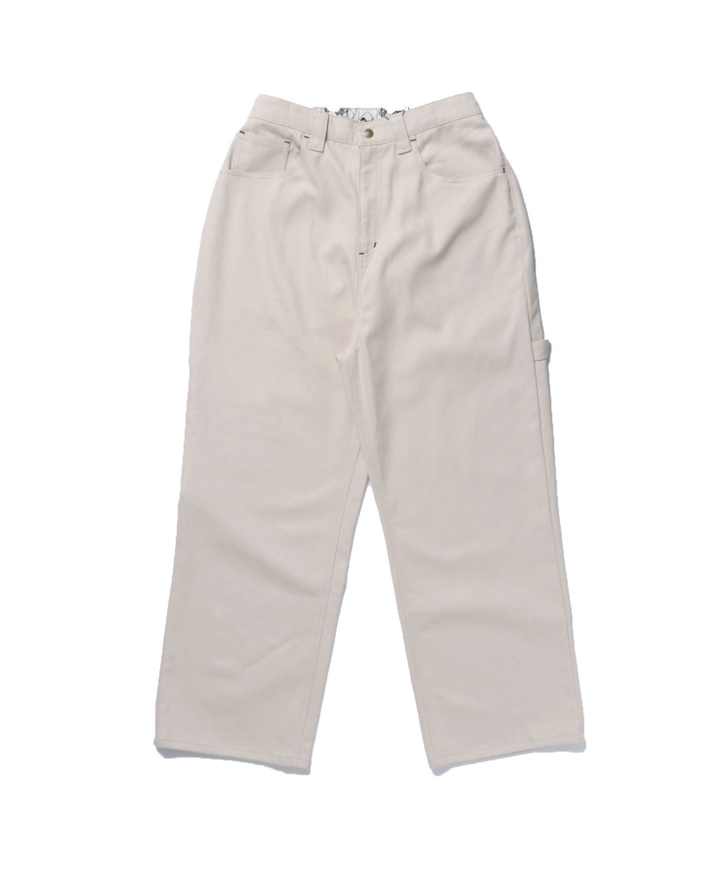 【BEN DAVIS(ベンデイビス)】 EMBRO PAINTER PANTS / 配色 刺繍 ストレート ワイドシルエット ワーク アイボリー