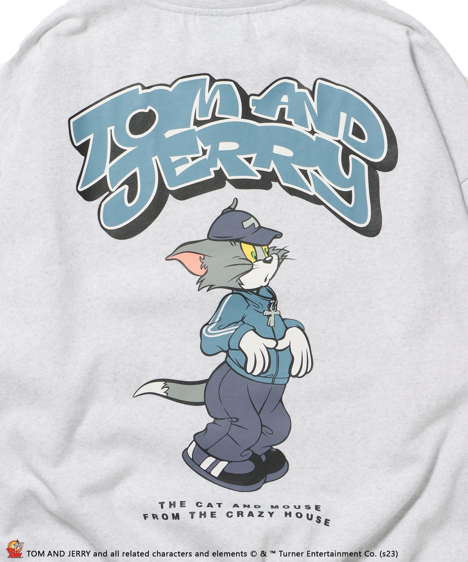 TOM and JERRY TEC STYLE C/N SWET / トムとジェリー ストリート 古着風 ロゴ ペアコーデ クルーネック スウェット アイボリー