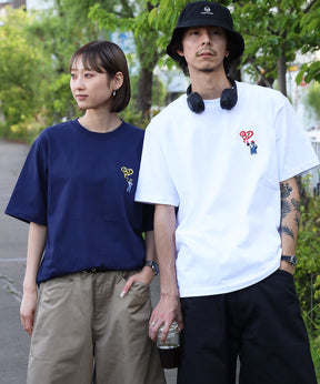 GORILLA EMB COOL TEE / Tシャツ 接触冷感 半袖 クルーネック ワンポイント 刺繍 ワンポイント ホワイト