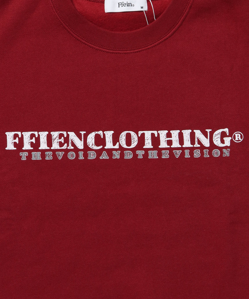 ヘビーウエイトスケッチロゴスウェット / 裏起毛 スウェット カジュアル ストリート ワイン