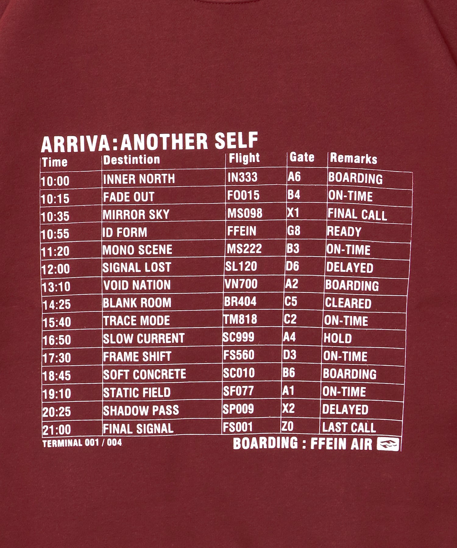 ヘビーウエイトフライトメッセージロゴスウェット / 裏起毛 スウェット クルーネック ワンポイント プリント ワイン