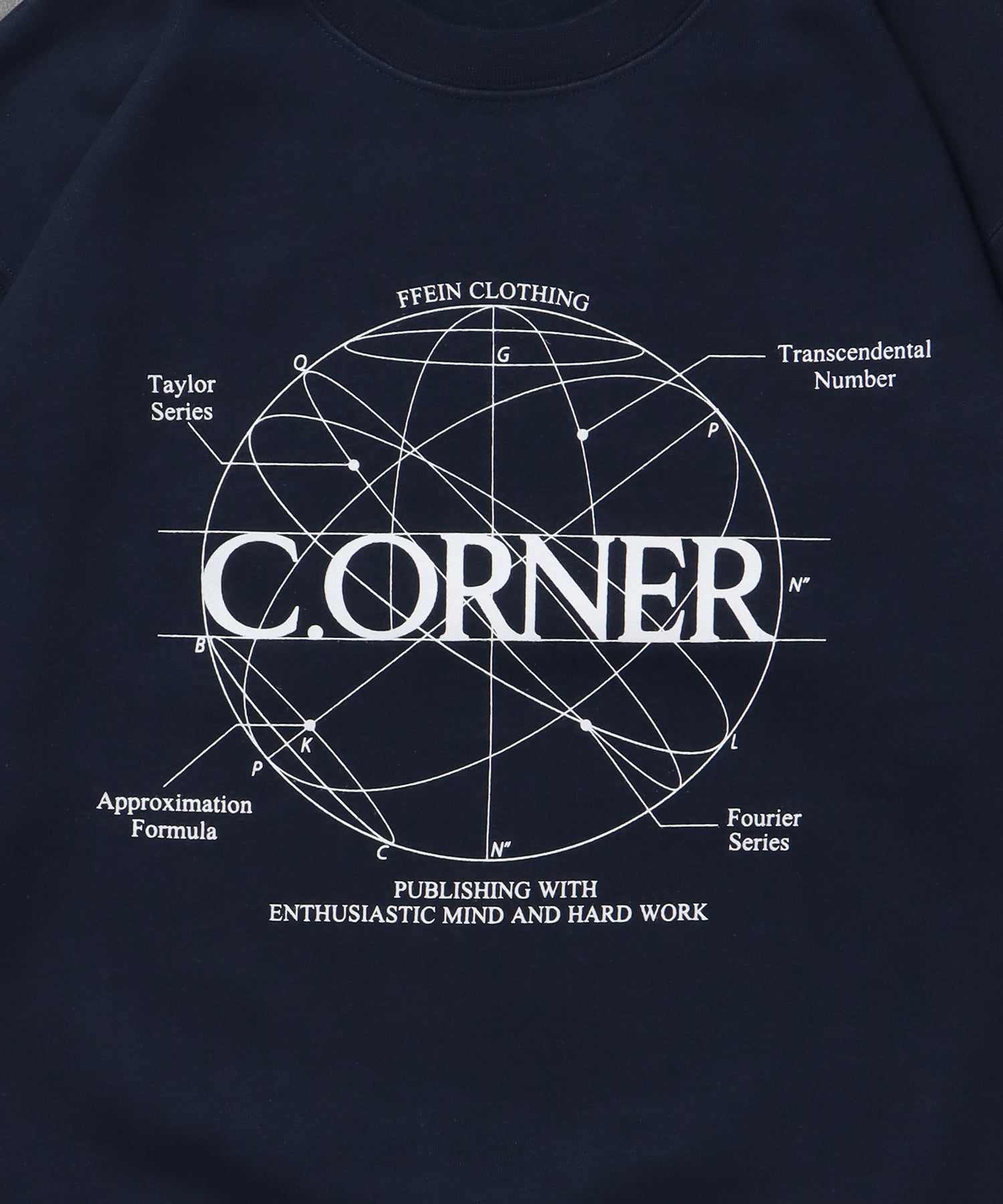 ヘビーウエイトサークルロゴスウェット / 裏起毛 スウェット クルーネック ワンポイント プリント ネイビー