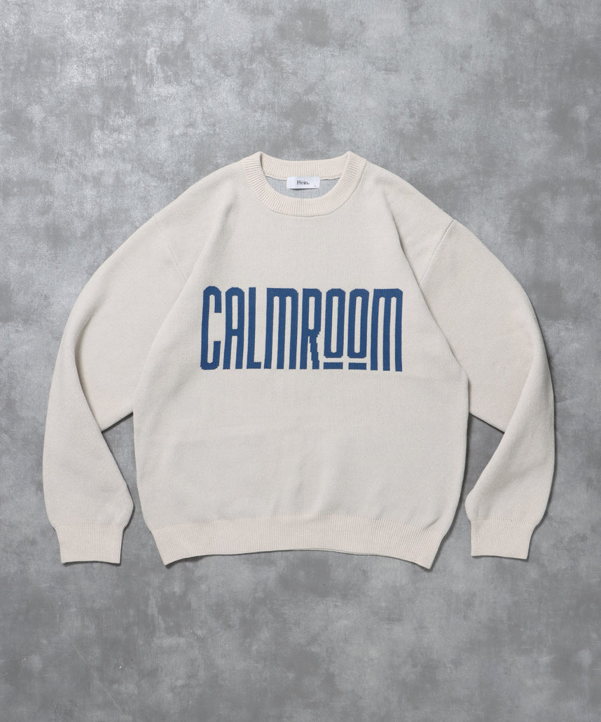デカロゴニットプルオーバー / ニット ロゴ クルーネック モール アイボリー