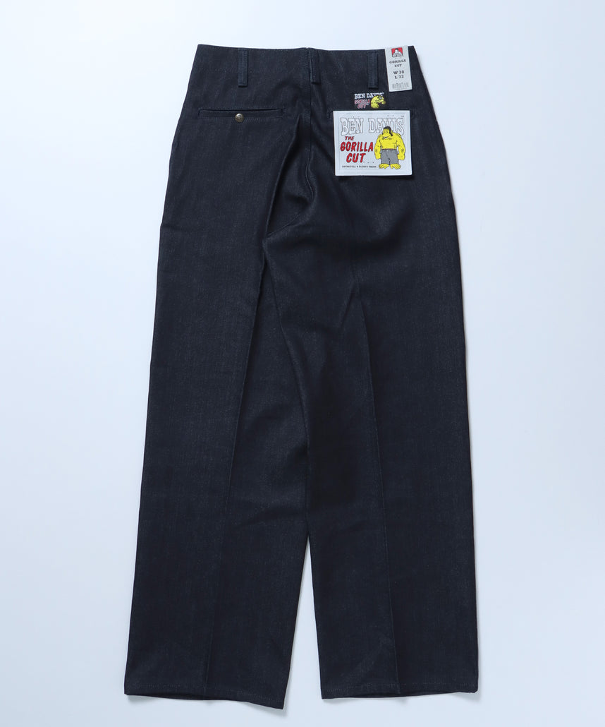 USA GORILLA CUT DENIM PANTS / ゴリラカット 12oz デニム エクストラワイドパンツ センタープレス フリスコ メキシコ産 ネイビー