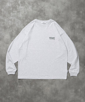 ワンポイントロゴ刺繍ロンT / ロンT 刺繍 ロゴ クルーネック ワンポイント 長袖 アッシュグレー