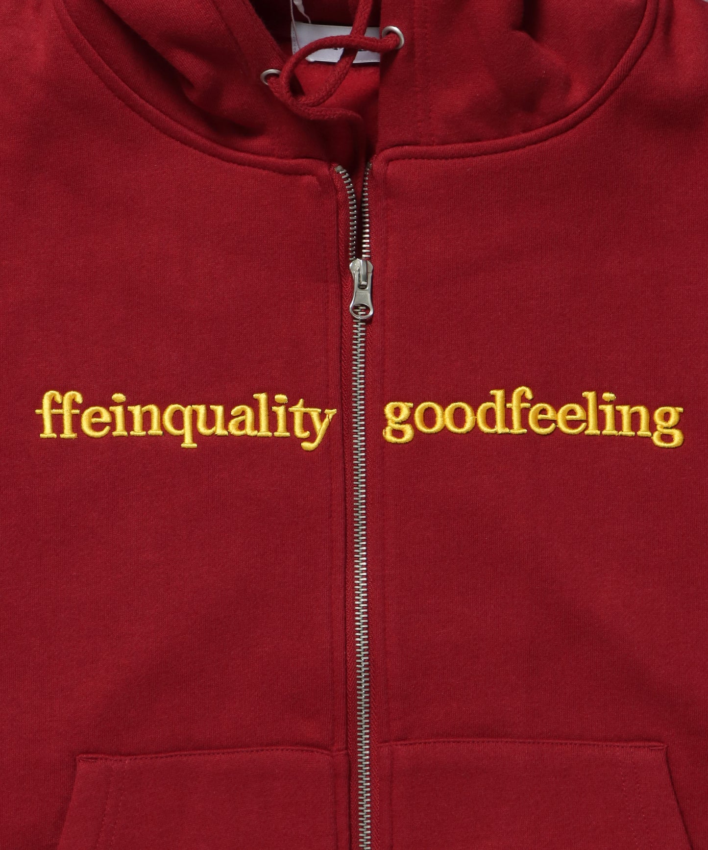 ヘビーウエイトセンターロゴ刺繍ZIPパーカー / パーカー 裏起毛 ジップ 刺繍 ロゴ フーディ バブルジップ ワイン