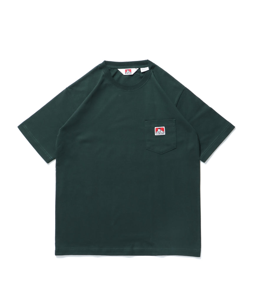 BEN'S POCKET TEE(REG) / ポケット 半袖 ワンポイント レギュラーサイズ ヘビーウエイト クルーネック ダークグリーン