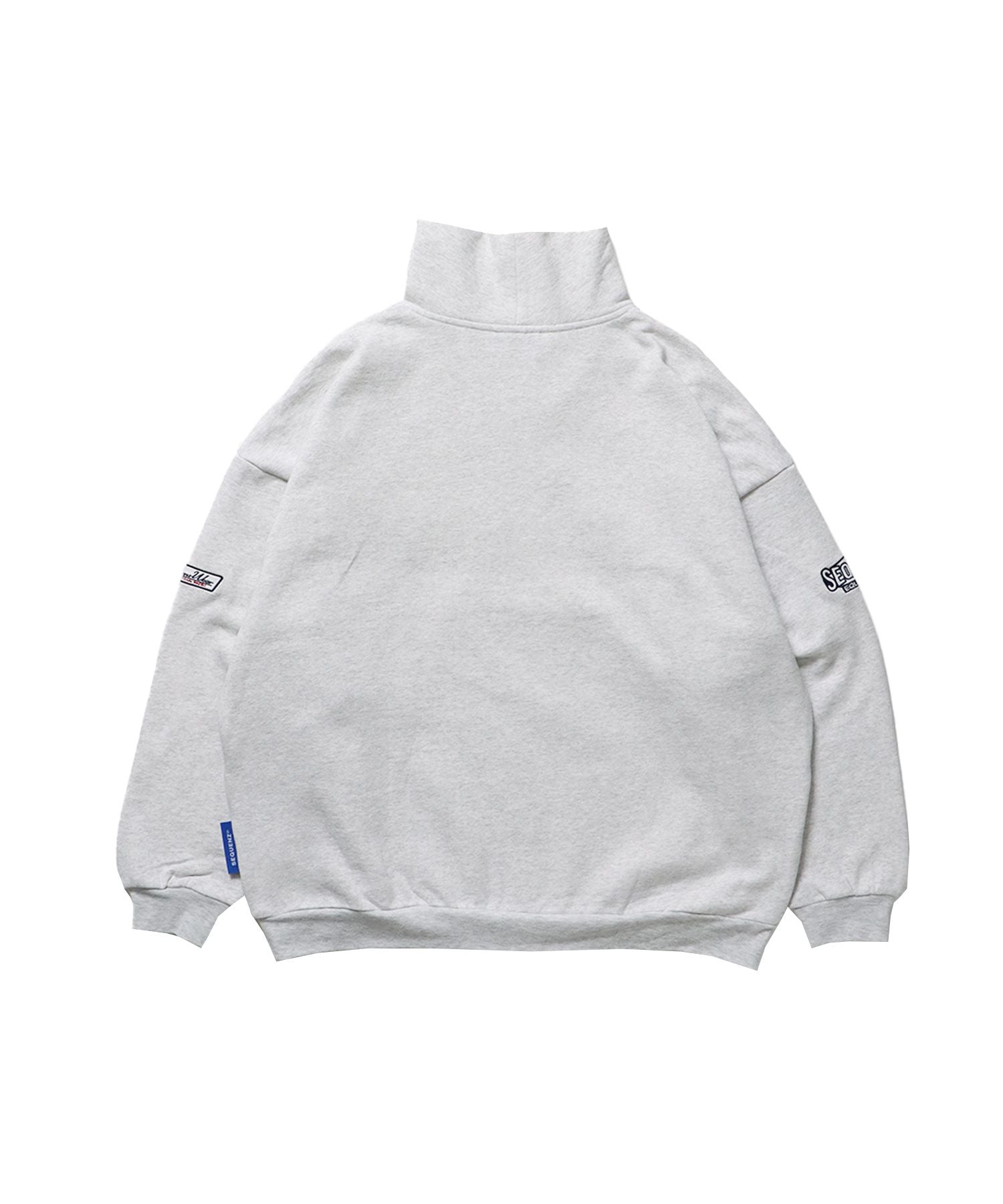 90s 1/2 ZIP SWEAT / 裏起毛 オーバーサイズ プルオーバー スウェット ルーズシルエット ハーフジップ 刺繍 ポケット ジップアップ セットアップ アイボリー ≪SET UP着用可能≫