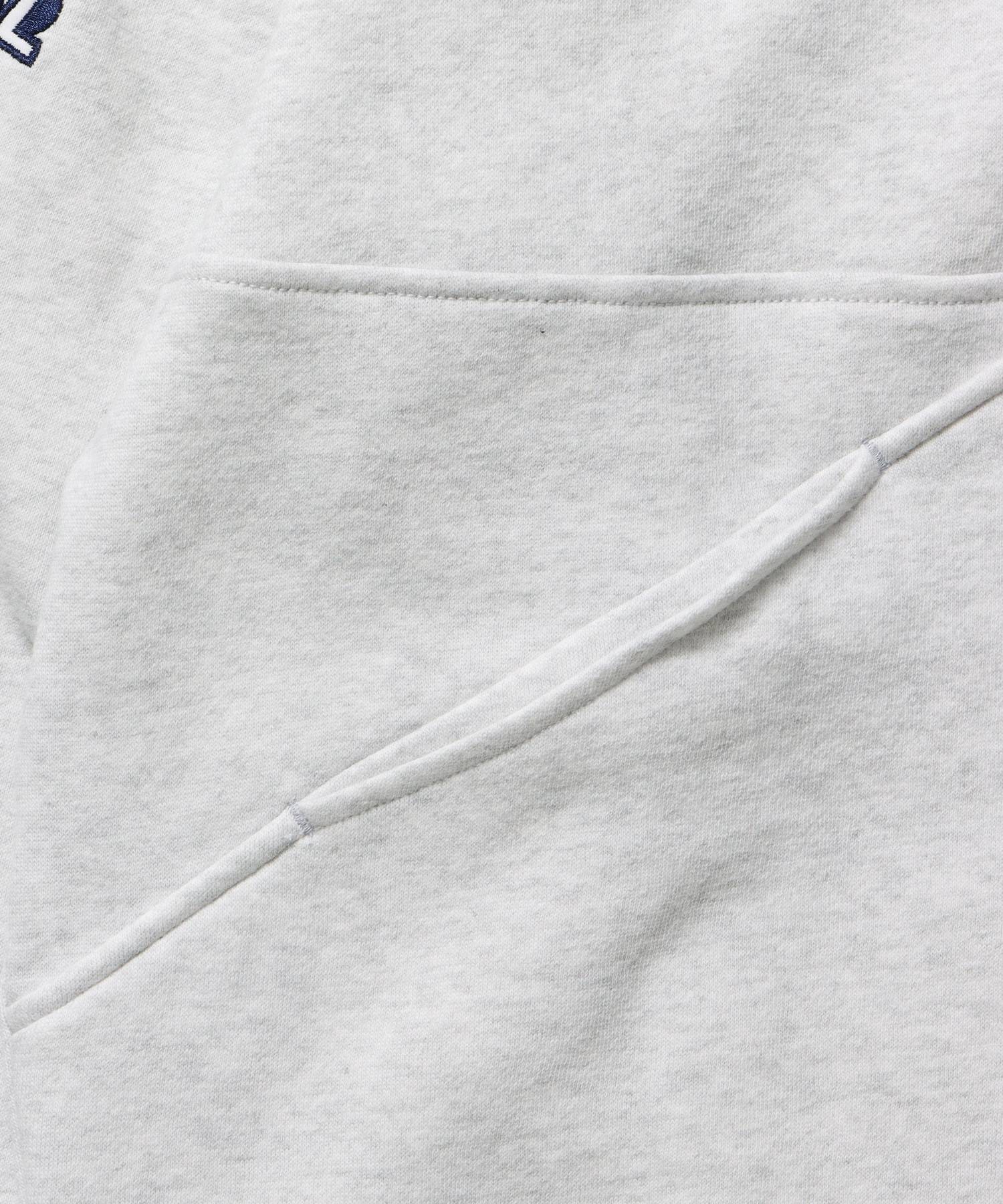 90s 1/2 ZIP SWEAT / 裏起毛 オーバーサイズ プルオーバー スウェット ルーズシルエット ハーフジップ 刺繍 ポケット ジップアップ セットアップ アイボリー ≪SET UP着用可能≫