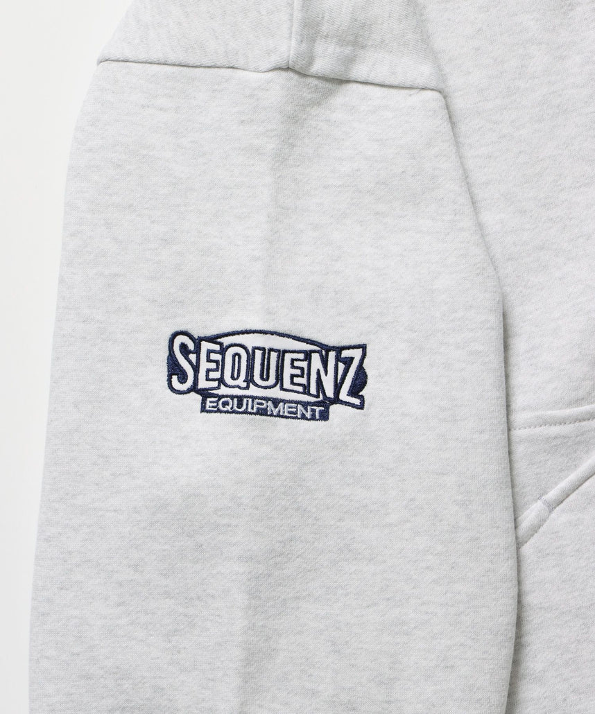 90s 1/2 ZIP SWEAT / 裏起毛 オーバーサイズ プルオーバー スウェット ルーズシルエット ハーフジップ 刺繍 ポケット ジップアップ セットアップ アイボリー ≪SET UP着用可能≫