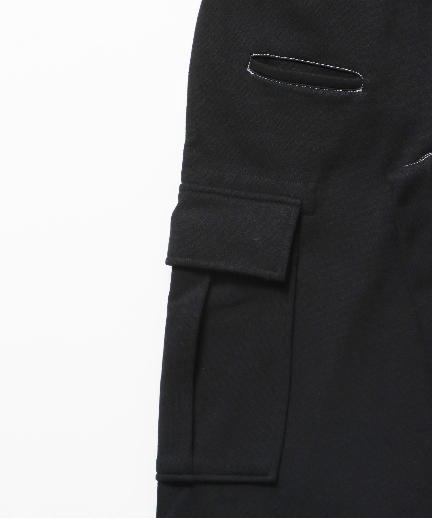 90s UTILITY CARGO SWEAT PANTS / ロゴ 刺繍 カーゴ ポケット スウェット パンツ ドローコード ワイドシルエット セットアップ ブラック ≪SET UP着用可能≫