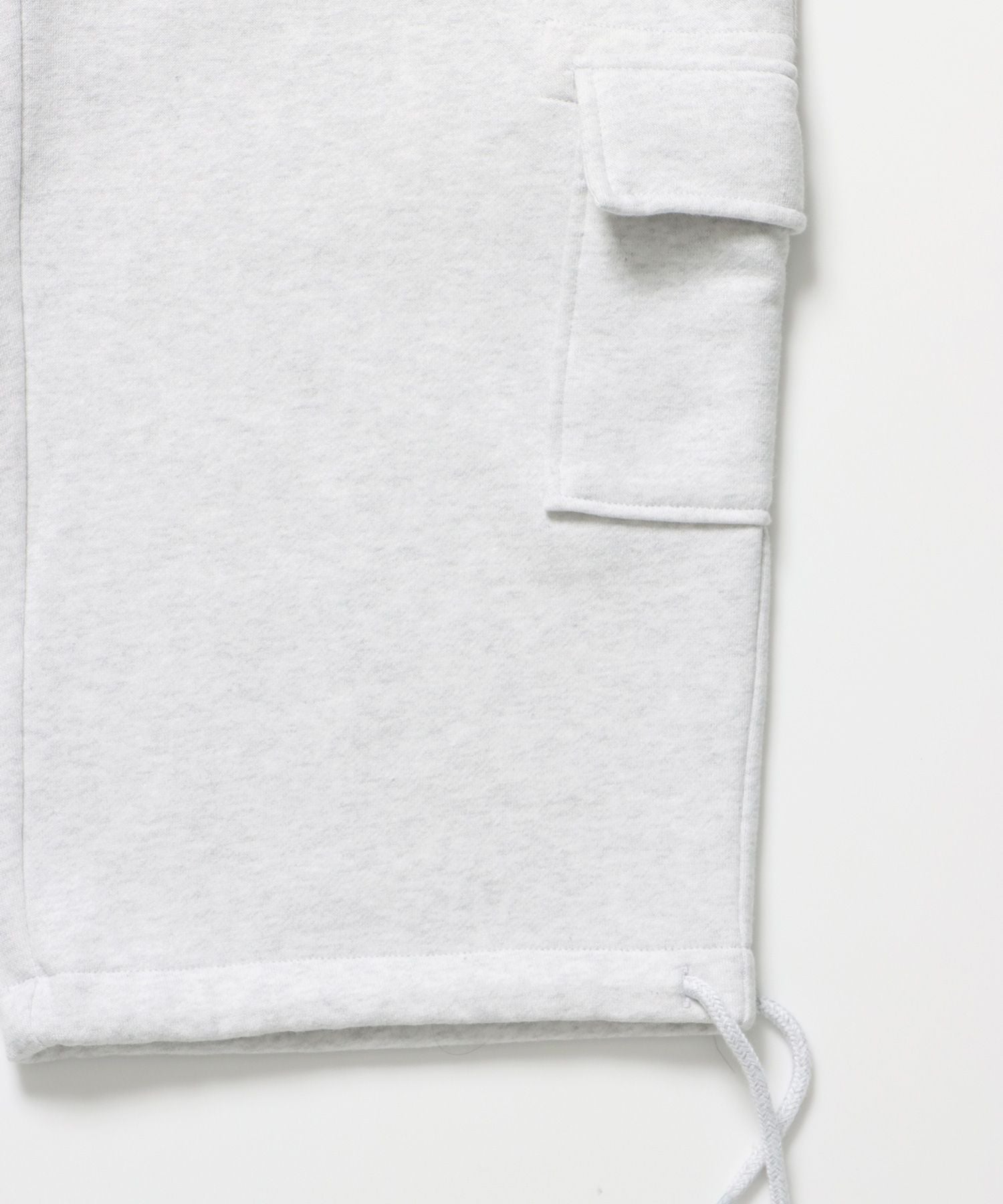 90s UTILITY CARGO SWEAT PANTS / ロゴ 刺繍 カーゴ ポケット スウェット パンツ ドローコード ワイドシルエット セットアップ アイボリー ≪SET UP着用可能≫