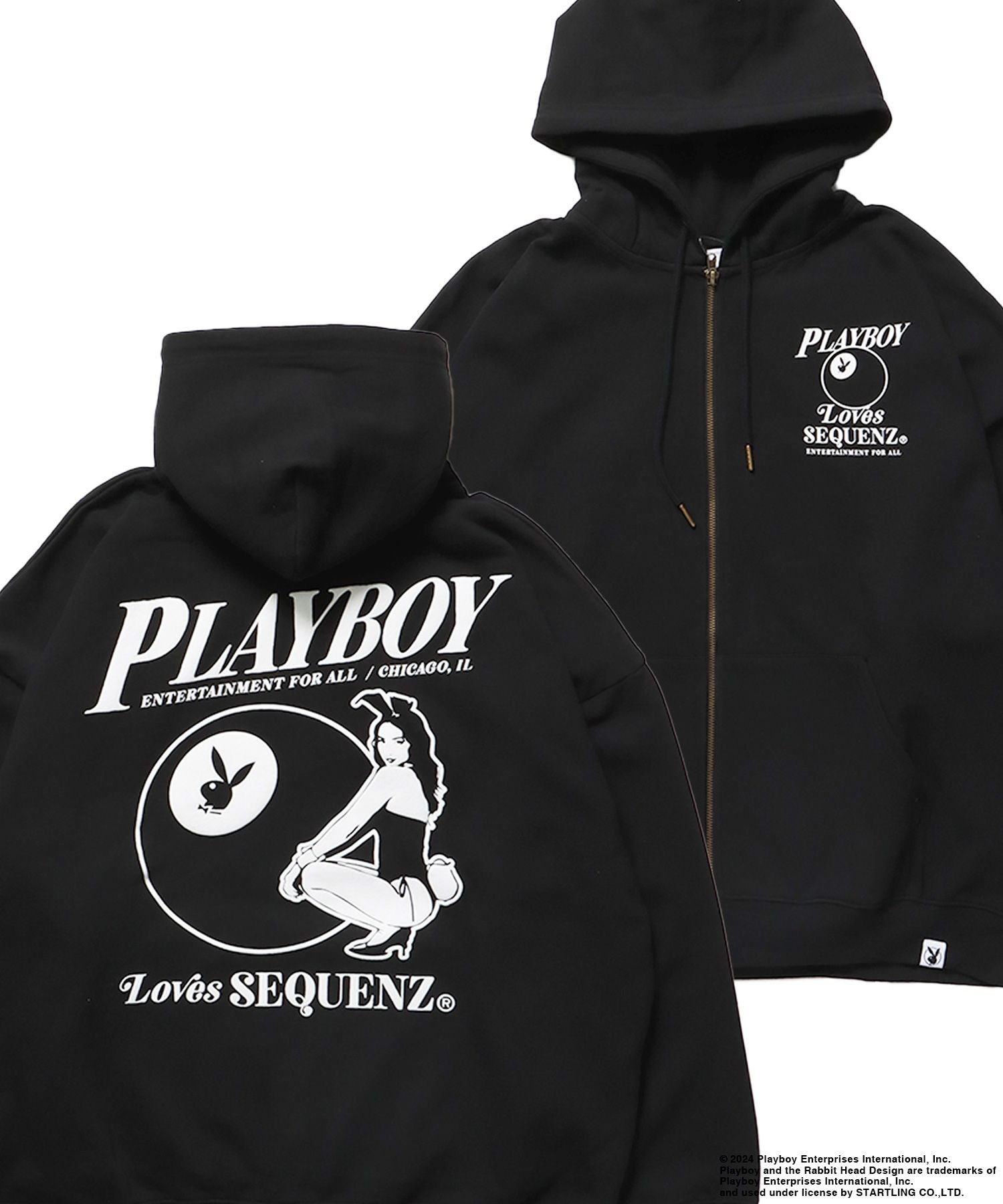 プレイボーイ PLAYBOY パーカー アウター ジッパー モノトーン