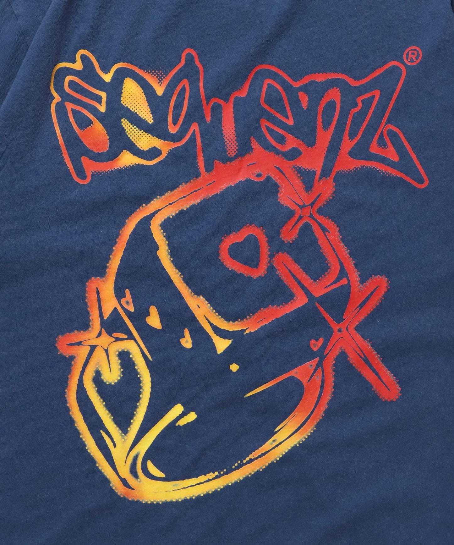 PRECIOUS FADE S/S TEE / 温感プリント 半袖Tシャツ クルーネック ブランドロゴ ハードバイオ ダークネイビー
