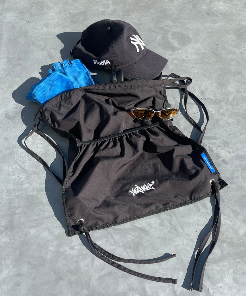 2 FACE STRING KNAPSACK / リバーシブル テック ナップサック ブランドロゴ ブラック