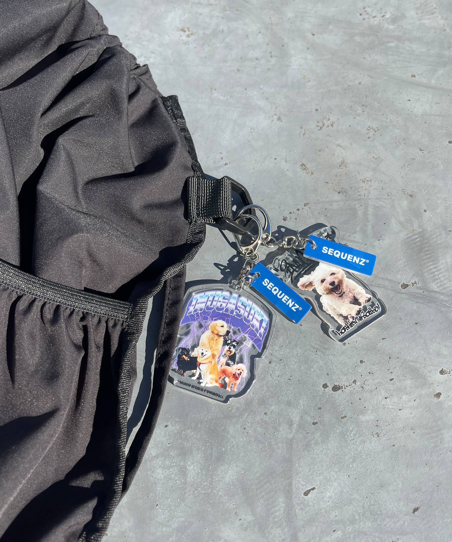 2 FACE STRING KNAPSACK / リバーシブル テック ナップサック ブランドロゴ ブラック