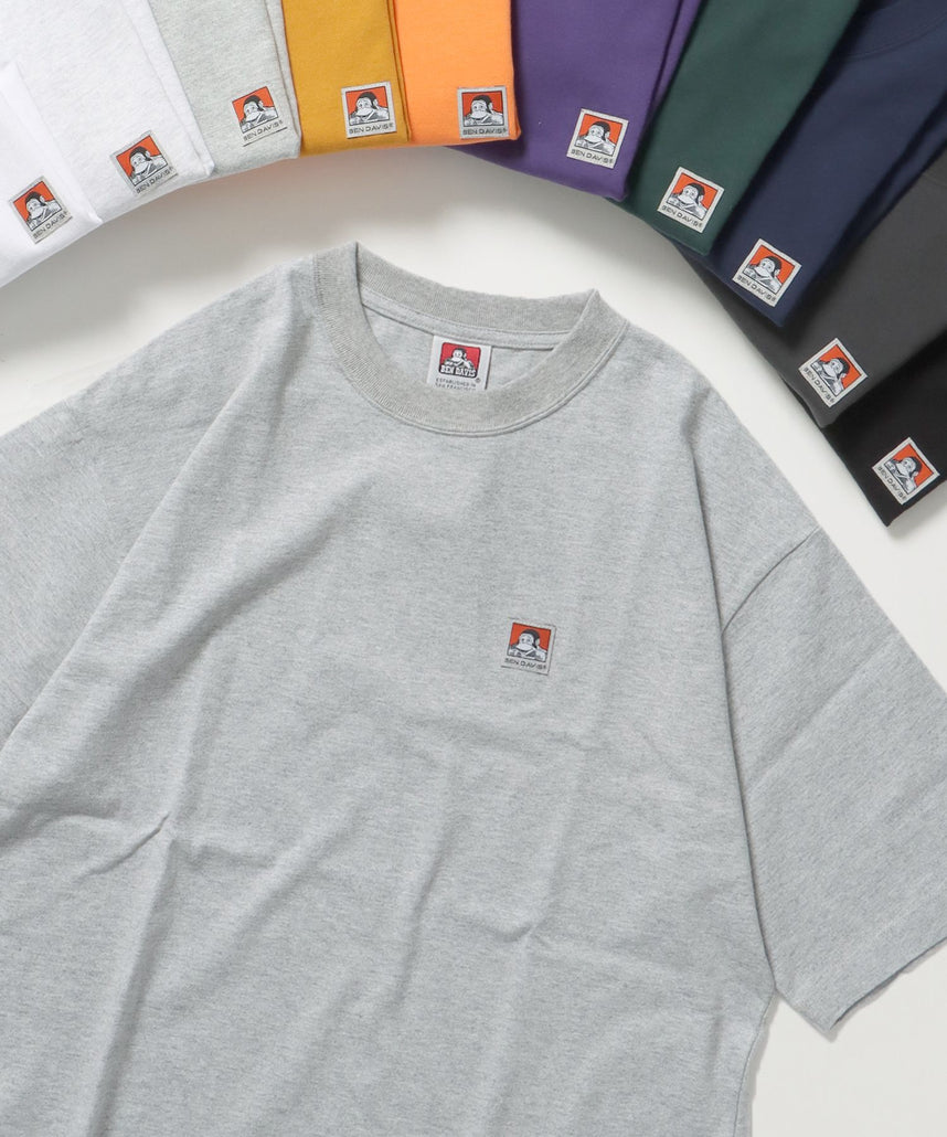 【BEN DAVIS(ベンデイビス)】BEN'S LABEL BIG T / 10色展開 クルーネック ピスポケット ブランドタグ 定番 無地 半袖Tシャツ ゴリラ グレー