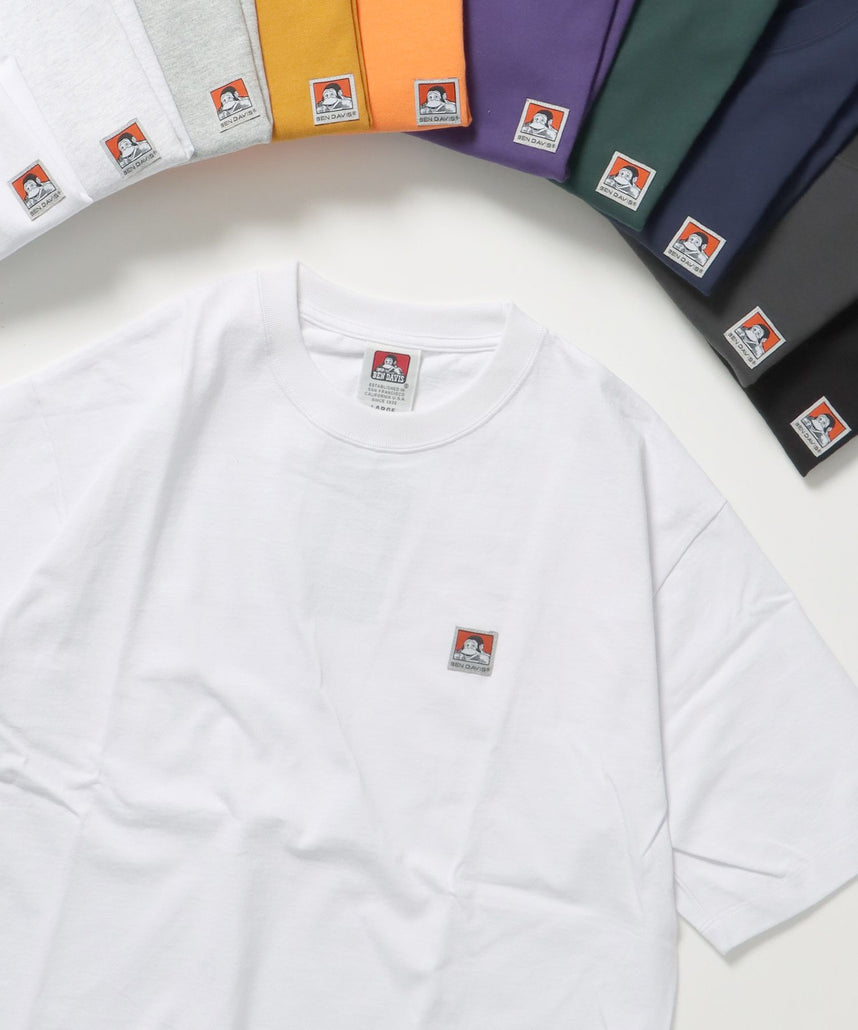 【BEN DAVIS(ベンデイビス)】BEN'S LABEL BIG T / 10色展開 クルーネック ピスポケット ブランドタグ 定番 無地 半袖Tシャツ ゴリラ ホワイト