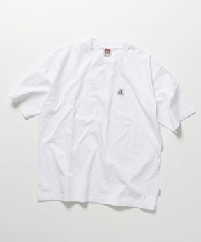 WASHED LABEL BIG TEE / 6色展開 フェード 古着風 クルーネック ブランドタグ 定番 無地 半袖Tシャツ ゴリラ ホワイト