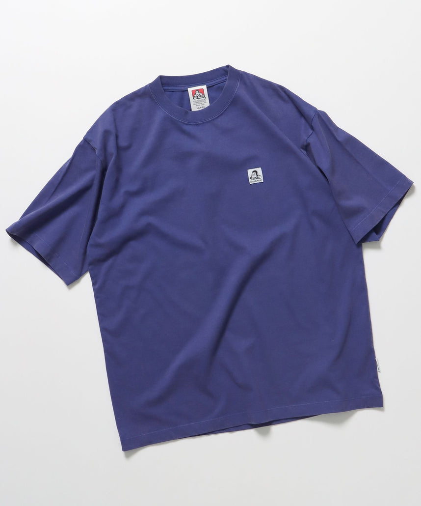 【BEN DAVIS(ベンデイビス)】WASHED LABEL BIG TEE / 6色展開 フェード 古着風 クルーネック ピスポケット ブランドタグ 定番 無地 半袖Tシャツ ゴリラ ブルー