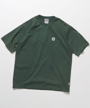 WASHED LABEL BIG TEE / 6色展開 フェード 古着風 クルーネック ブランドタグ 定番 無地 半袖Tシャツ ゴリラ ダークグリーン