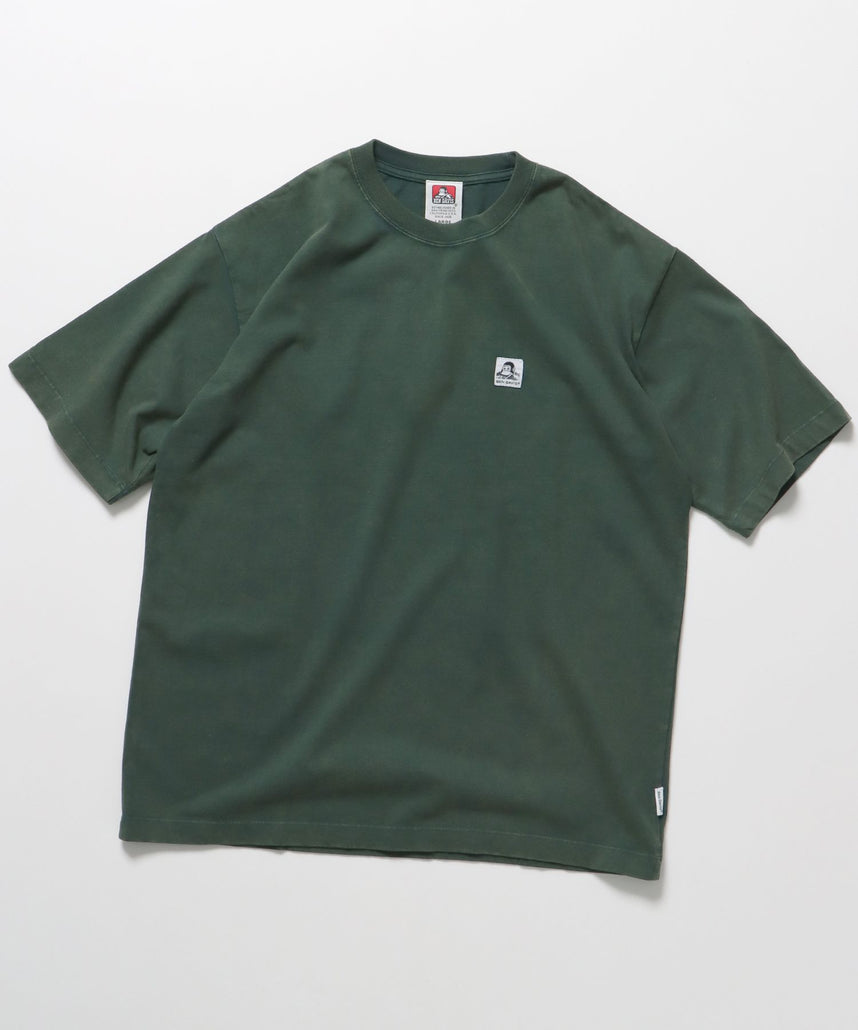 【BEN DAVIS(ベンデイビス)】WASHED LABEL BIG TEE / 6色展開 フェード 古着風 クルーネック ピスポケット ブランドタグ 定番 無地 半袖Tシャツ ゴリラ ダークグリーン