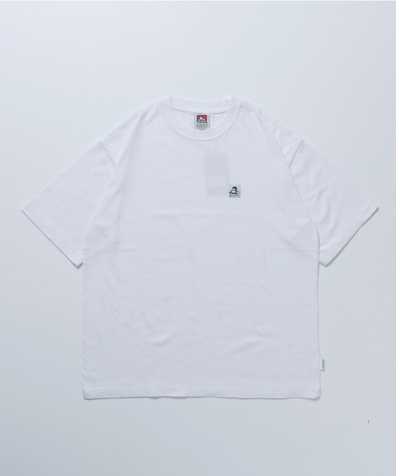 【BEN DAVIS(ベンデイビス)】WASHED LABEL BIG TEE / 6色展開 フェード 古着風 クルーネック ピスポケット ブランドタグ 定番 無地 半袖Tシャツ ゴリラ ホワイト