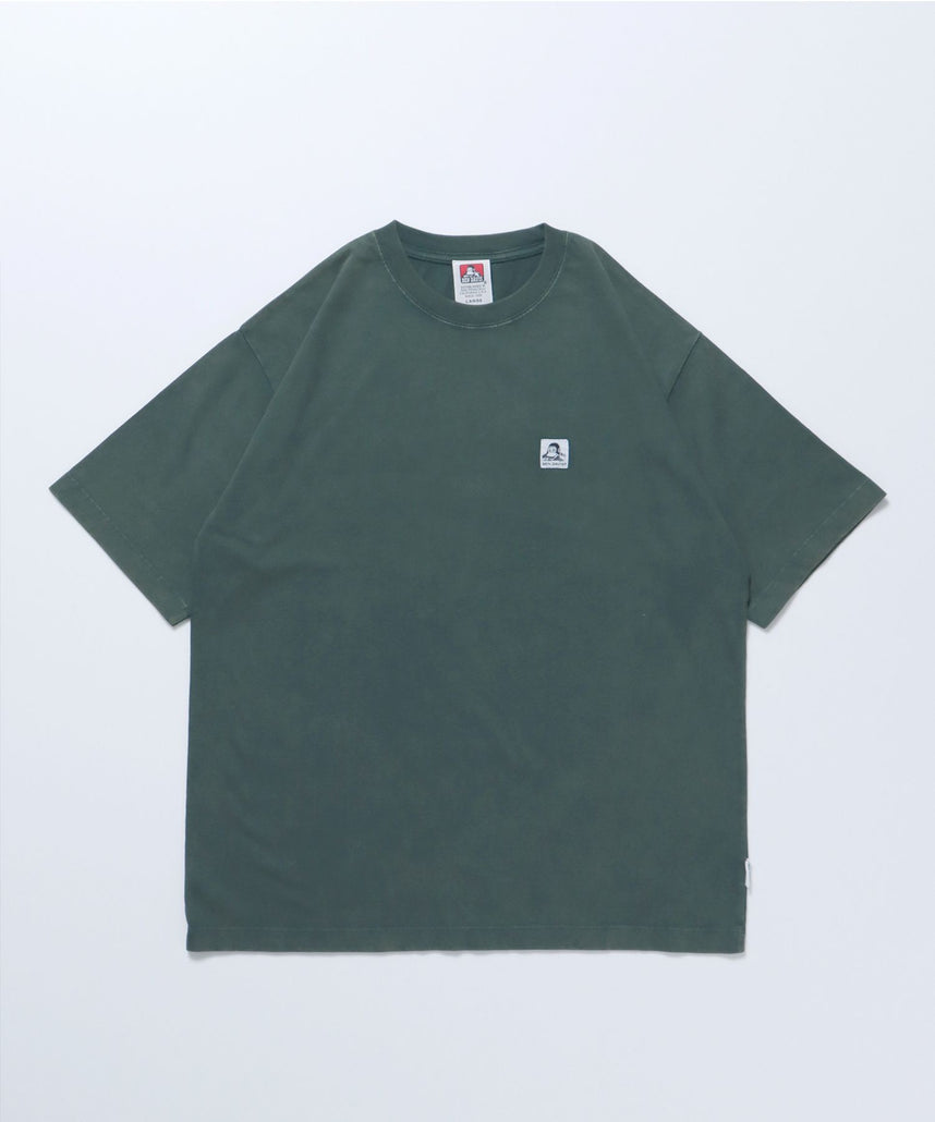 【BEN DAVIS(ベンデイビス)】WASHED LABEL BIG TEE / 6色展開 フェード 古着風 クルーネック ピスポケット ブランドタグ 定番 無地 半袖Tシャツ ゴリラ ダークグリーン