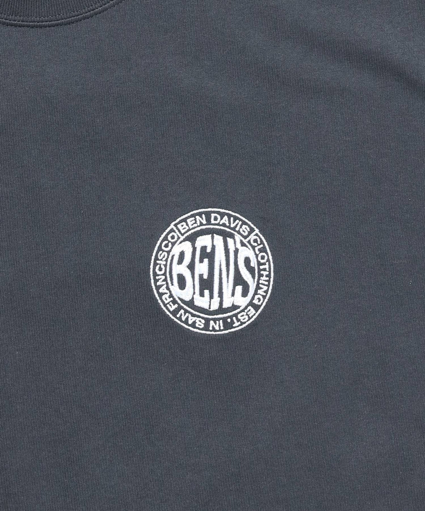 CIRCLE BEN‘S TEE / サークルロゴ Tシャツ 刺繍 半袖 シンプルロゴ チャコール