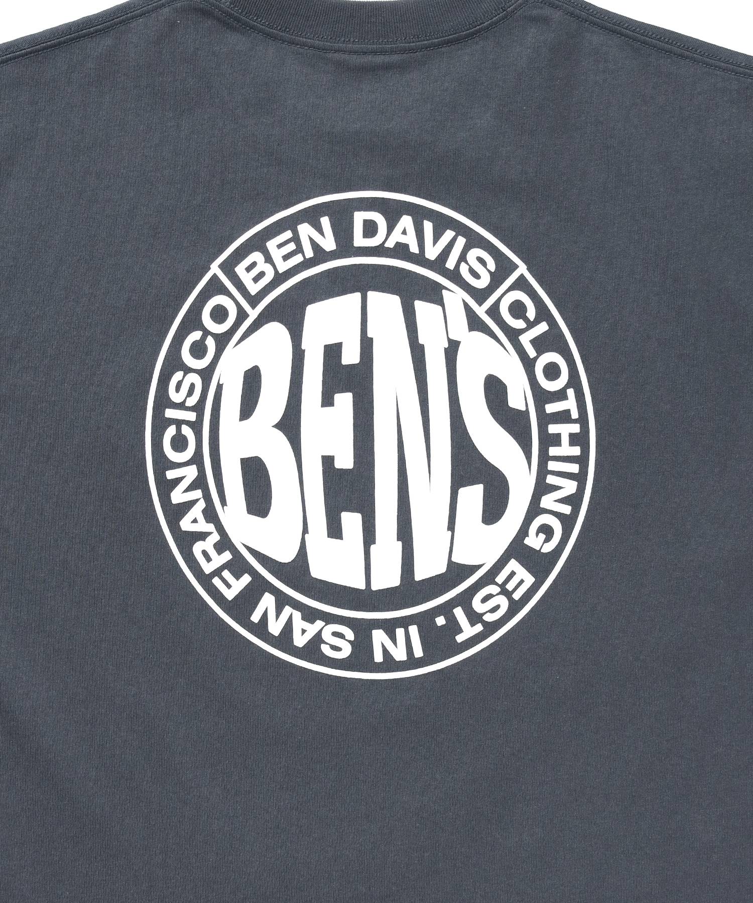 CIRCLE BEN‘S TEE / サークルロゴ Tシャツ 刺繍 半袖 シンプルロゴ チャコール