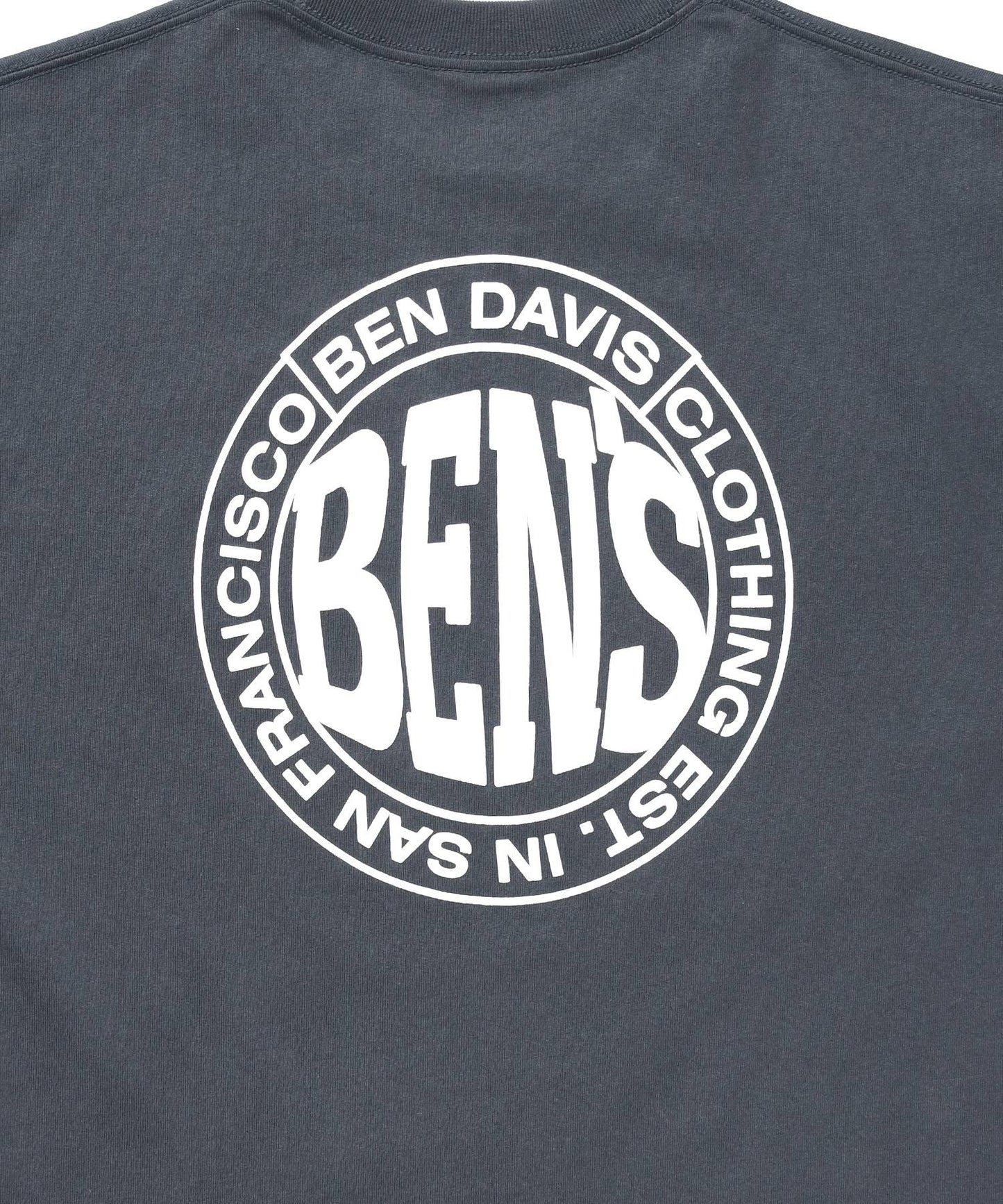 CIRCLE BEN‘S TEE / サークルロゴ Tシャツ 刺繍 半袖 シンプルロゴ チャコール