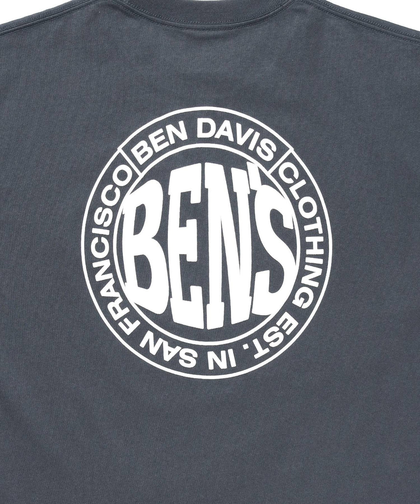 CIRCLE BEN‘S TEE / サークルロゴ Tシャツ 刺繍 半袖 シンプルロゴ チャコール