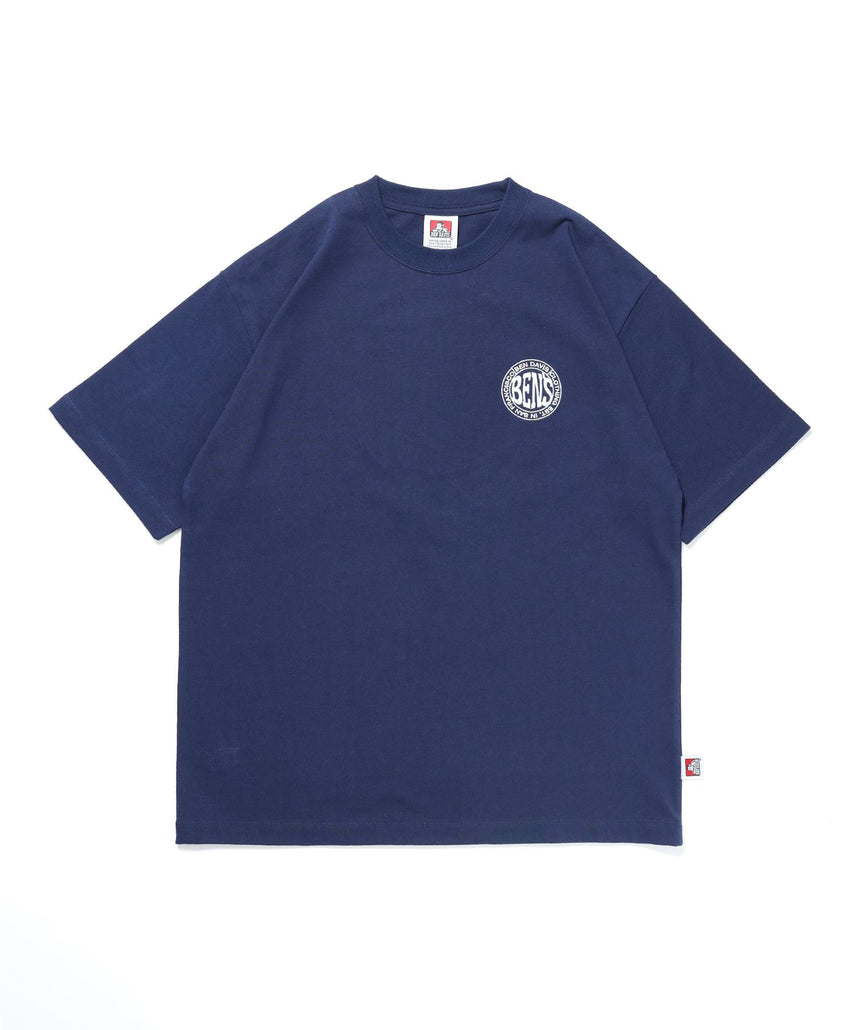 【BEN DAVIS(ベンデイビス)】CIRCLE BEN‘S TEE / サークルロゴ Tシャツ 刺繍 半袖 シンプルロゴ ダークネイビー