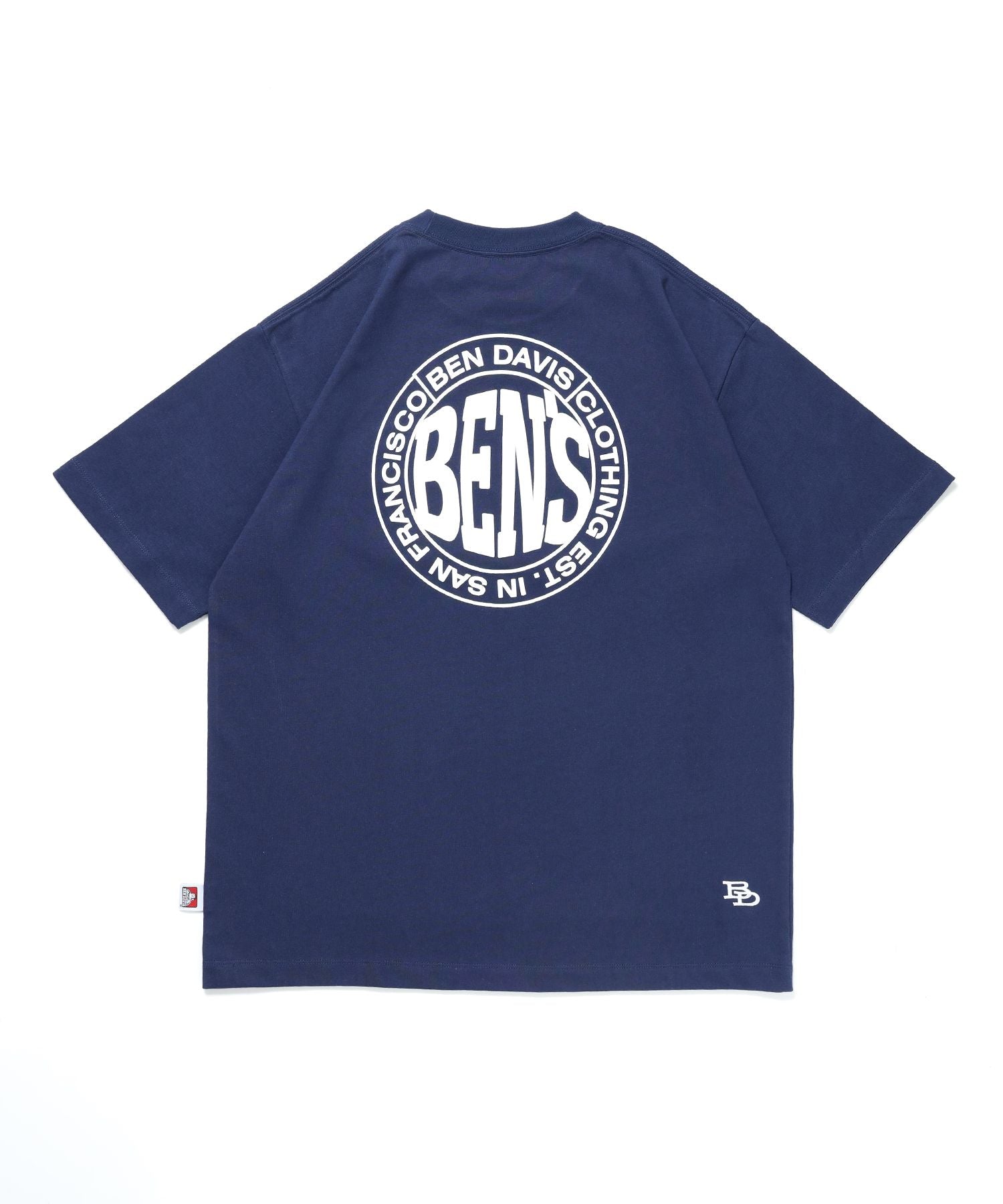 【BEN DAVIS(ベンデイビス)】CIRCLE BEN‘S TEE / サークルロゴ Tシャツ 刺繍 半袖 シンプルロゴ ダークネイビー
