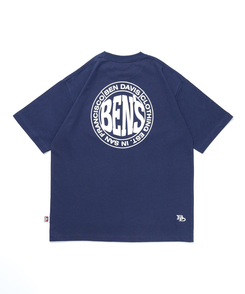 【BEN DAVIS(ベンデイビス)】CIRCLE BEN‘S TEE / サークルロゴ Tシャツ 刺繍 半袖 シンプルロゴ ダークネイビー