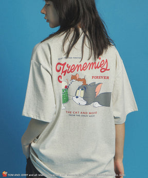 TJ SANDWICH SHOP S/S TEE / TOM and JERRY トムジェリ アメリカンダイナー Tシャツ レトロ クリームソーダ プリント 半袖 アッシュグレー