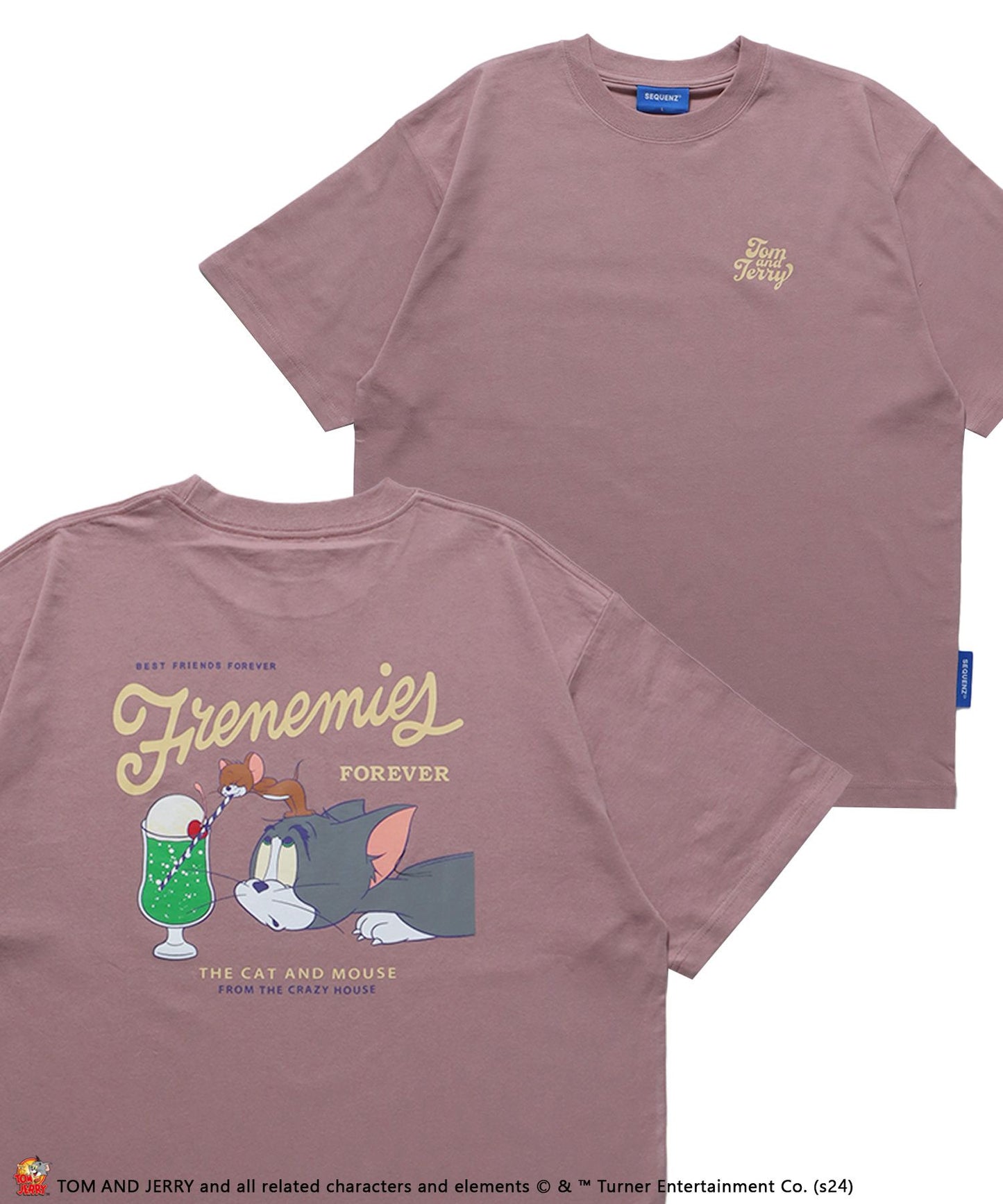 【SEQUENZ（シークエンズ）】TJ SANDWICH SHOP S/S TEE / TOM and JERRY トムジェリ アメリカンダイナー Tシャツ レトロ クリームソーダ プリント 半袖 ピンク