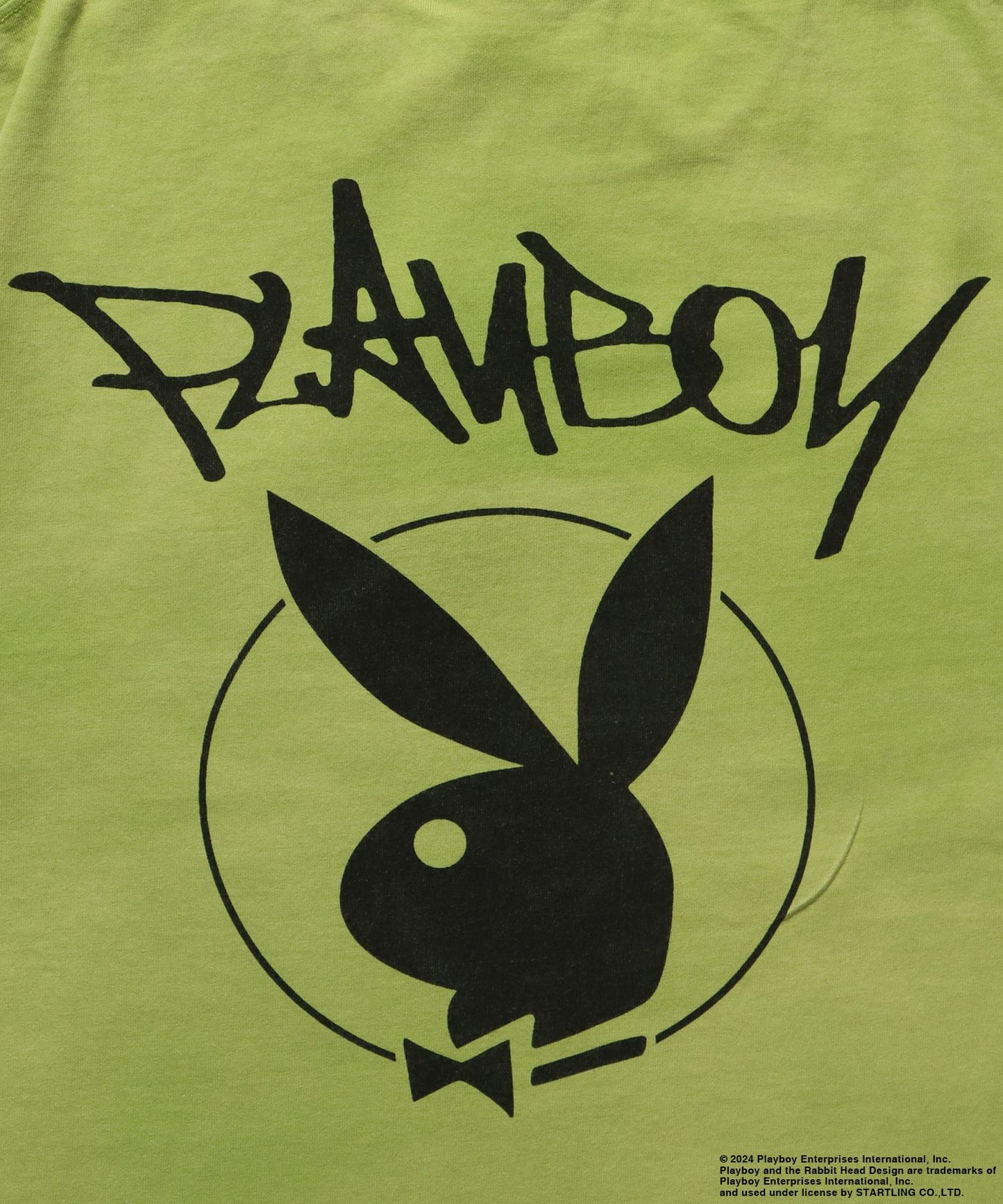 PB O.G LOGO FADE S/S TEE / PLAYBOY×Sequenz フェード加工 90s ヴィンテージ Tシャツ グラフィティ プリント 半袖 グリーン