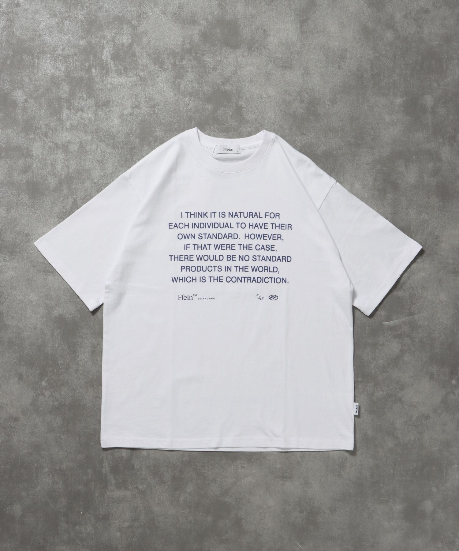 【FFEIN(フェイン)】メッセージPT TEE / Tシャツ クルーネック 半袖 プリント メッセージロゴ 柄80