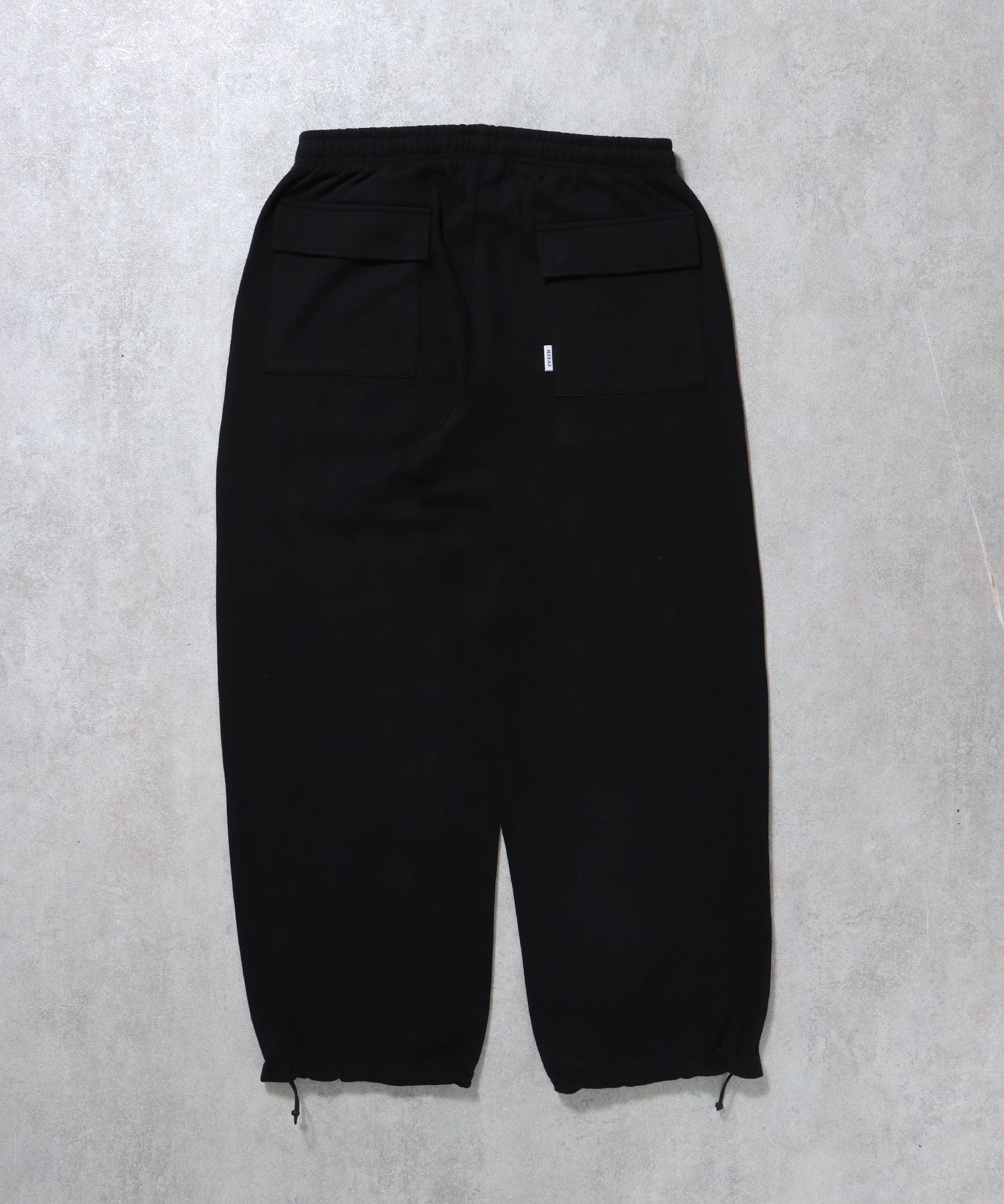 シンプルワイドベイカースウェットパンツ / 刺繍 ワンポイント シンプル ノームコア 綺麗目 セットアップ シティガール シティボーイ 裏起毛 ブラック