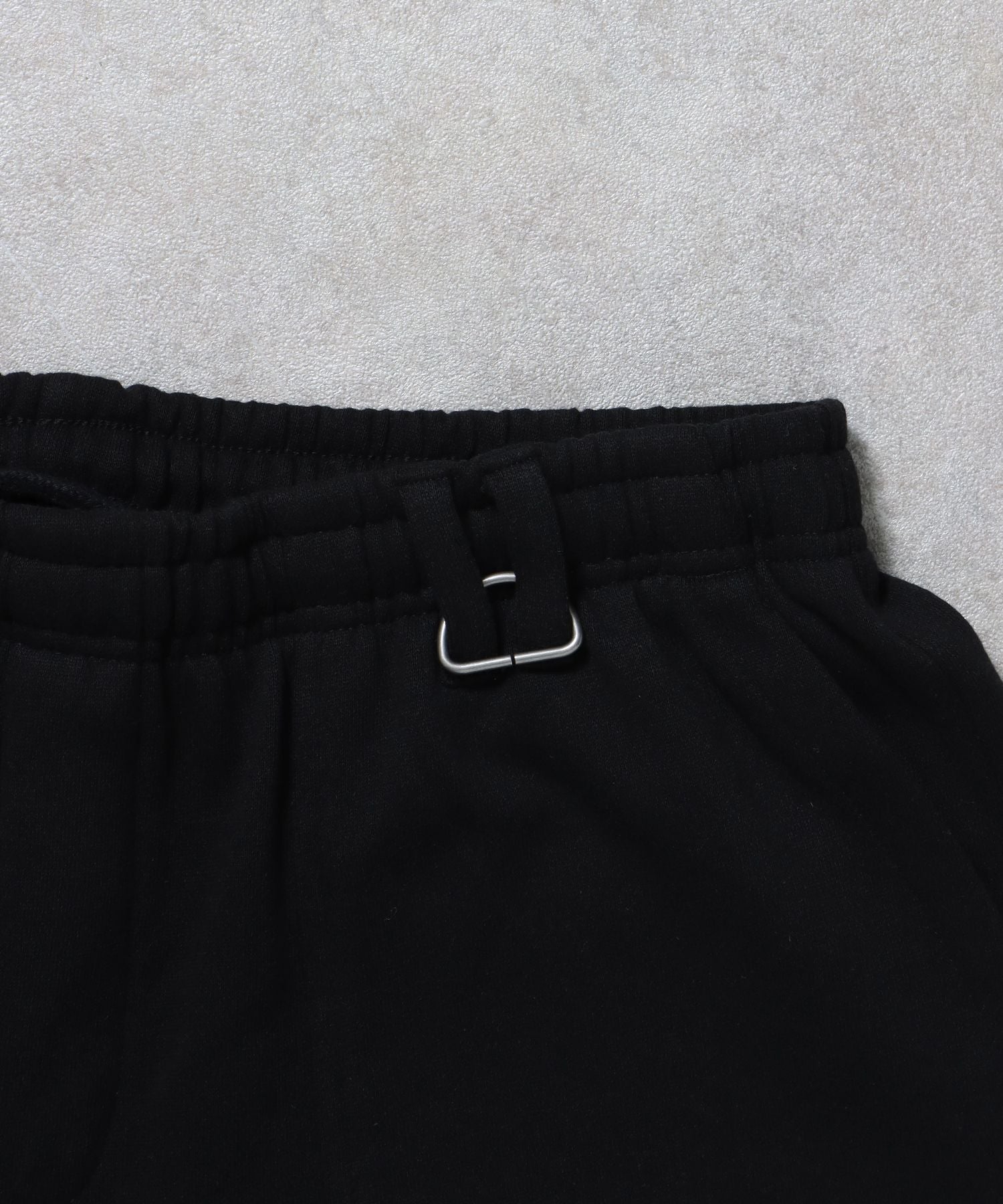 シンプルワイドベイカースウェットパンツ / 刺繍 ワンポイント シンプル ノームコア 綺麗目 セットアップ シティガール シティボーイ 裏起毛 ブラック