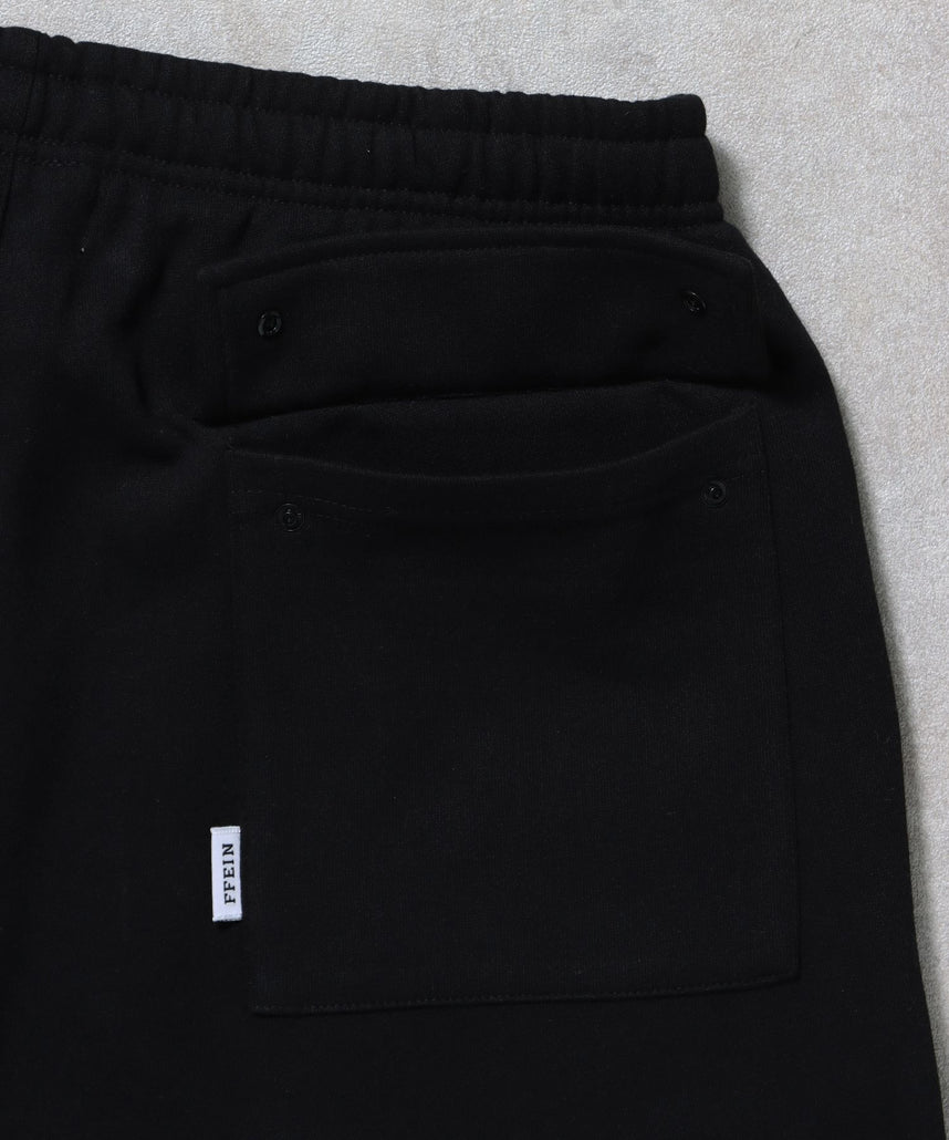 シンプルワイドベイカースウェットパンツ / 刺繍 ワンポイント シンプル ノームコア 綺麗目 セットアップ シティガール シティボーイ 裏起毛 ブラック