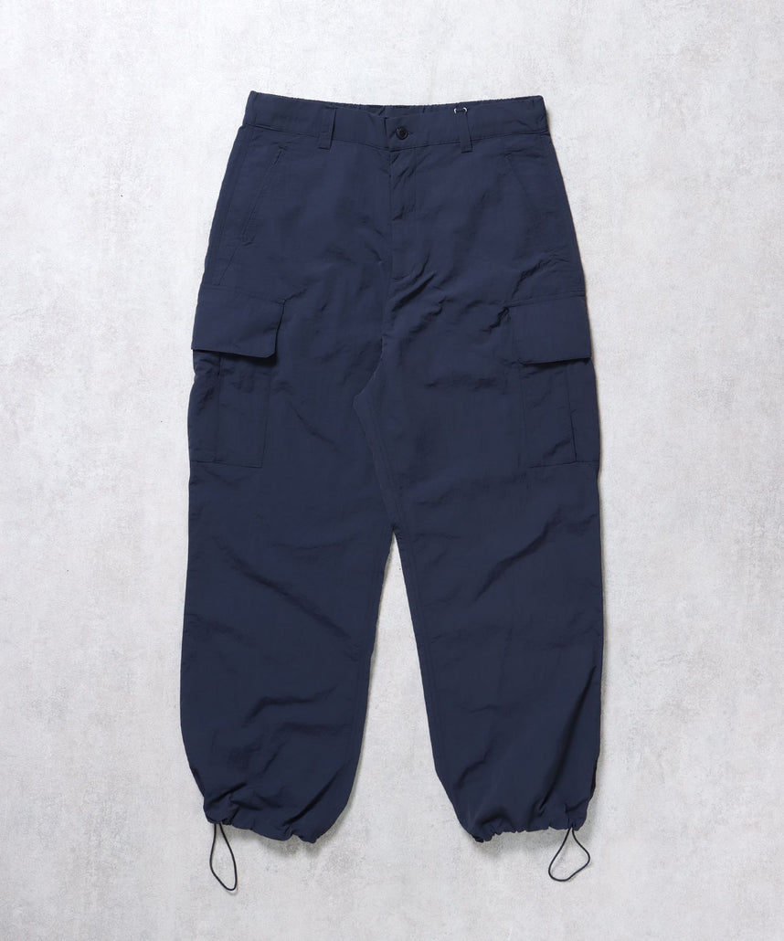 ナイロンテックワイドカーゴパンツ / ドローコード ブロークコア シティガール シティボーイ ワンポイント シンプル ノームコア ネイビー