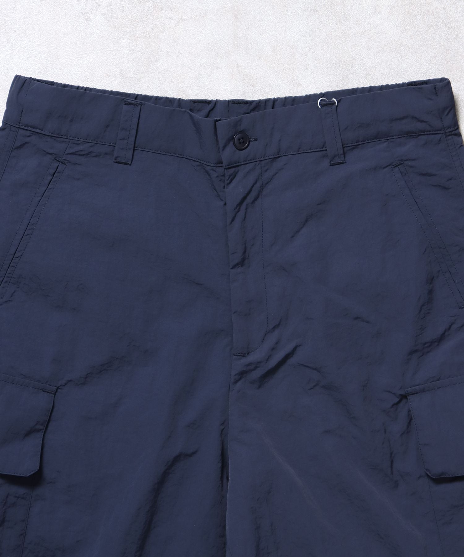 ナイロンテックワイドカーゴパンツ / ドローコード ブロークコア シティガール シティボーイ ワンポイント シンプル ノームコア ネイビー