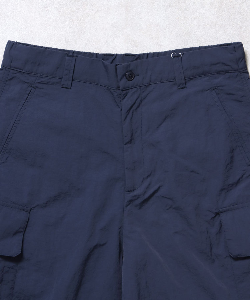 ナイロンテックワイドカーゴパンツ / ドローコード ブロークコア シティガール シティボーイ ワンポイント シンプル ノームコア ネイビー