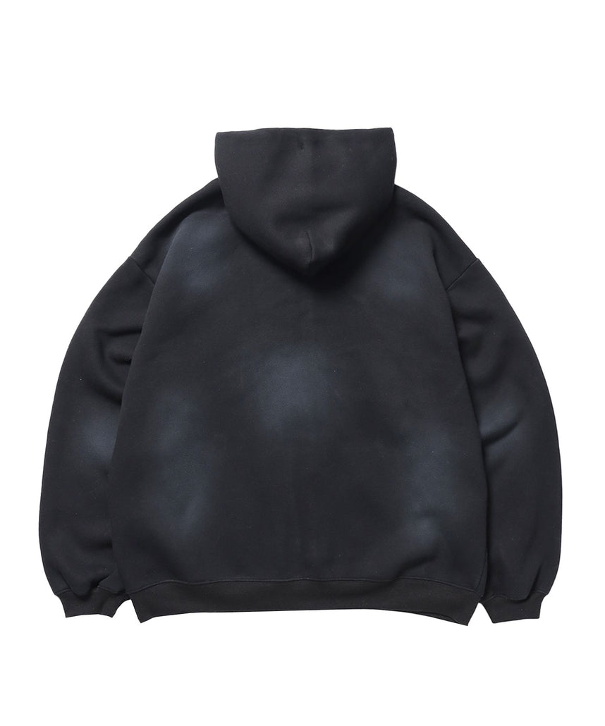 FADE ZIP P/K /フェード フルジップ オーバーサイズ ヴィンテージライク センターロゴ 裏起毛 ブラック ≪SET UP着用可能≫