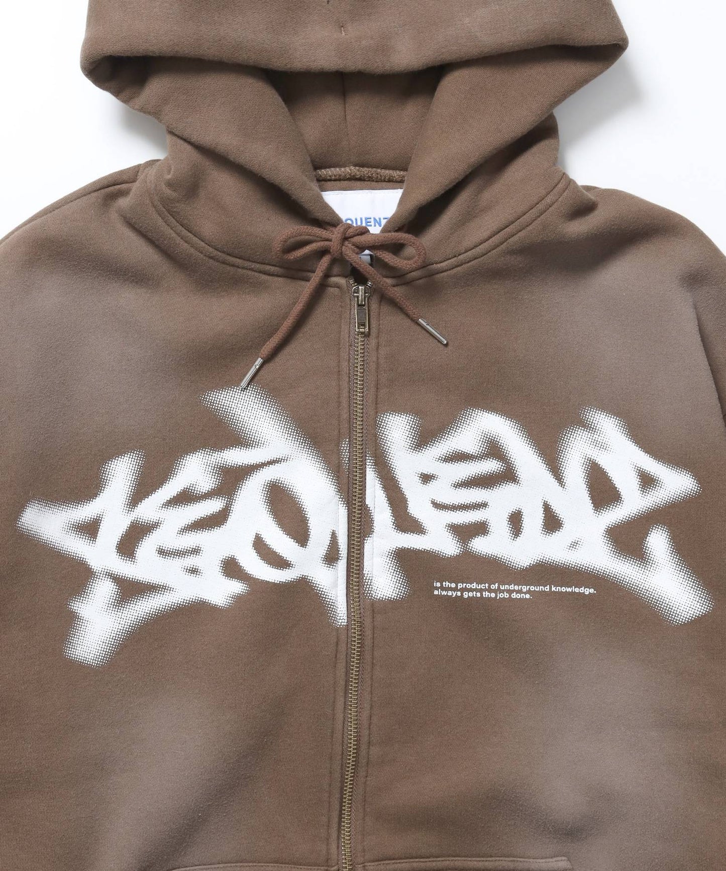 FADE ZIP P/K /フェード フルジップ オーバーサイズ ヴィンテージライク センターロゴ 裏起毛 ブラウン ≪SET UP着用可能≫