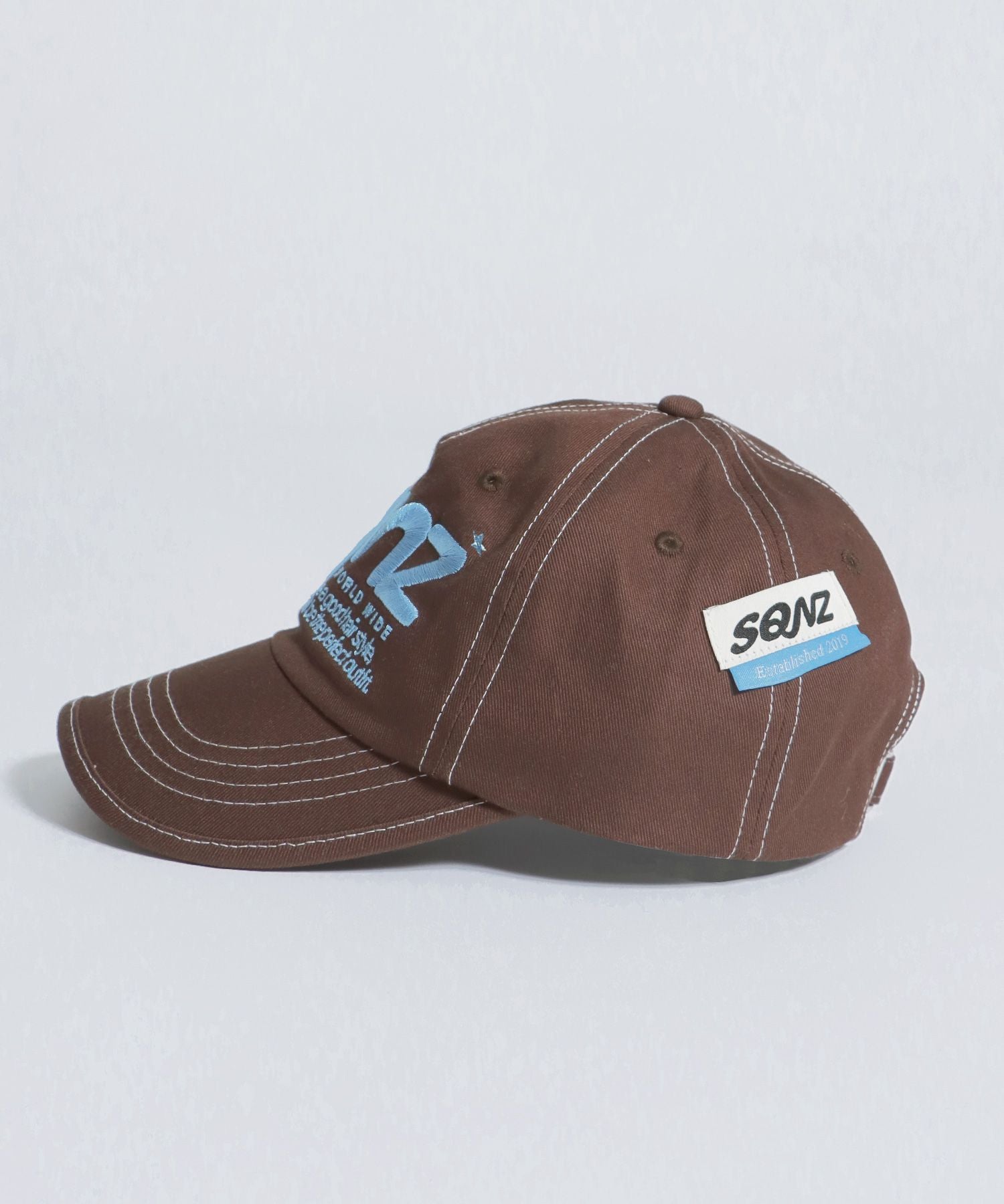 ※WEB限定 / ロゴ刺繍キャップ / sqnz logo cap ダークブラウン