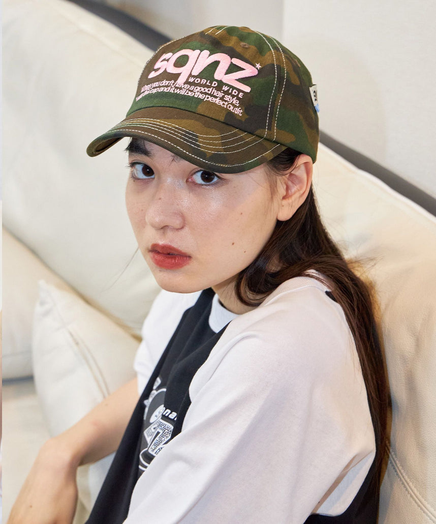 sqnz logo cap / ロゴ ベースボール キャップ 刺繍 ストリート 柄80